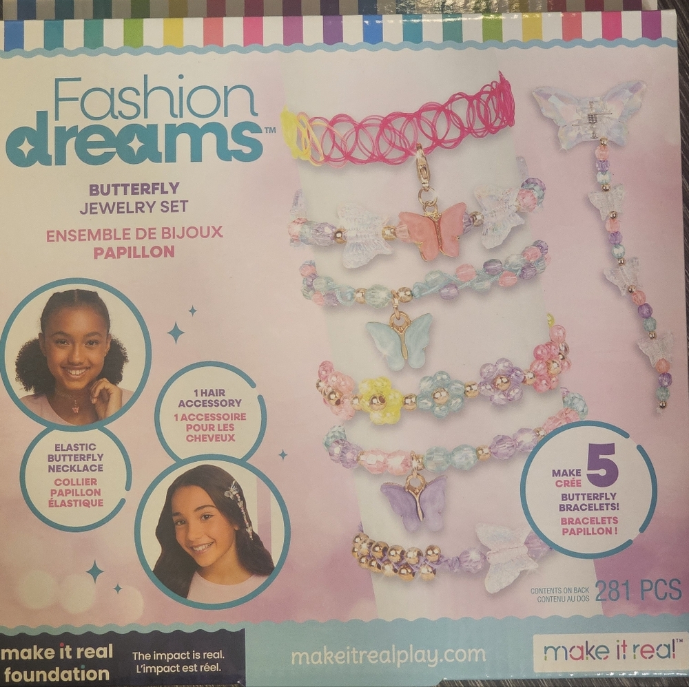 Fashion Dreams Butterfly Jewelry Gift Set Craft Kit 281 pieces  NIB